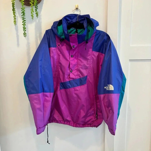 VINTAGE THE NORTH FACE PULLOVER WINDBREAKER JACKET 1990S SIZE MEDIUM MADE IN USA - Picture 1 of 14